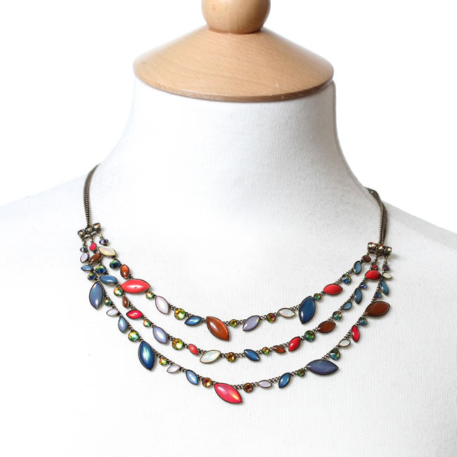 Konplott, Elaborate Dance with Navette Necklace, Multi/Gold