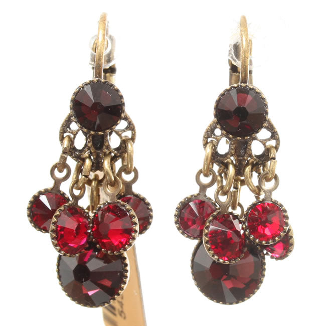 Konplott, Waterfalls Bunch Earrings on French hooks, Red/Gold