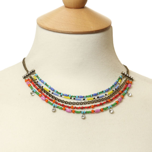 Konplott, Gipsy Sport Multi Stranded Necklace, Multi/Gold