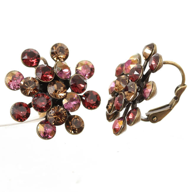 Konplott, Magic Fireball French Hook Earrings, Raspberry Mix/Gold