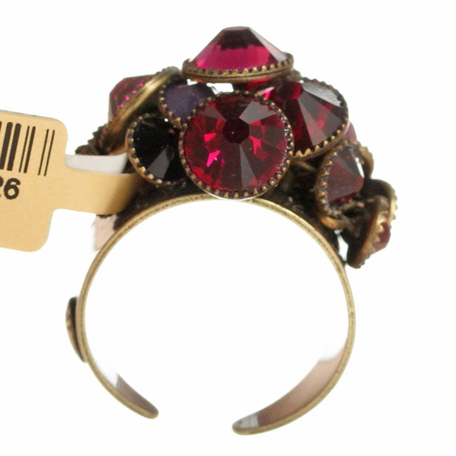 Konplott, Waterfalls Cluster Ring With Moving Crystals, Dark Rose/Gold