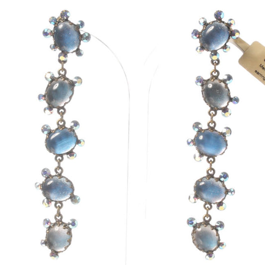 Konplott, Melody Drops Long Dangly Earrings, Blue/Gold