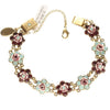 Michal Negrin Bracelet, Mint/Burgundy/Gold