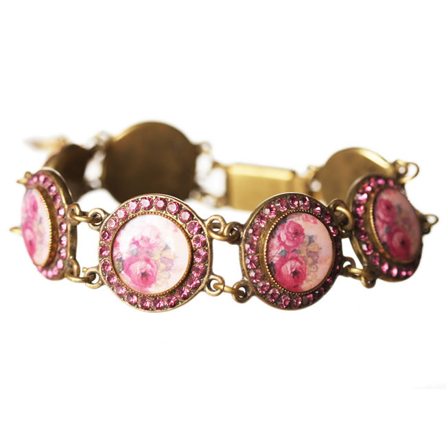 Michal Negrin Bracelet, Deep Pink/Gold