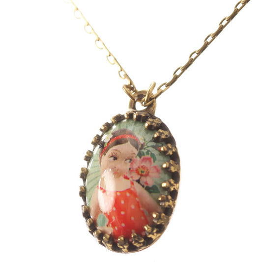Michal Negrin Dome Shaped She Shy Pendant Necklace