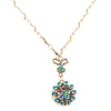 Michal Negrin Opening Locket Necklace, Turquoise/Multi/Gold