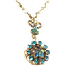 Michal Negrin Opening Locket Necklace, Turquoise/Multi/Gold