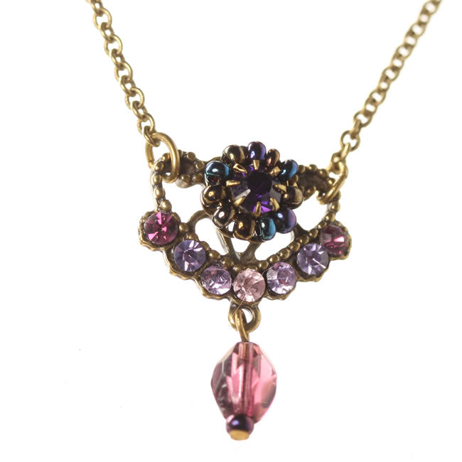 Michal Negrin Pendant Necklace, Purple Mix/Gold