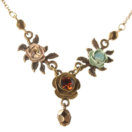 Michal Negrin Pendant Necklace, Aqua/Brown/Gold