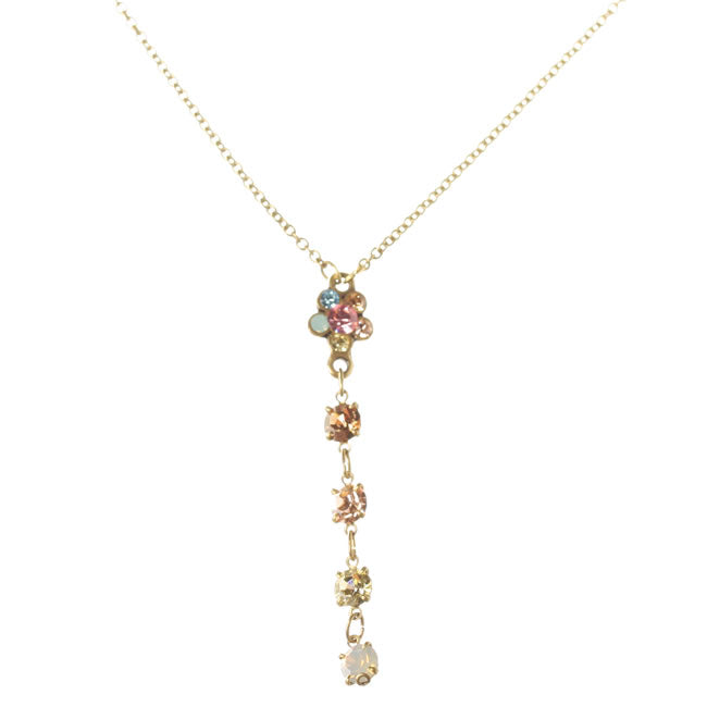 Michal Negrin Drop Pendant Necklace, Pastel/Brown/Multi/Gold