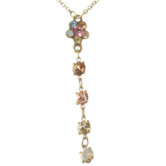 Michal Negrin Drop Pendant Necklace, Pastel/Brown/Multi/Gold