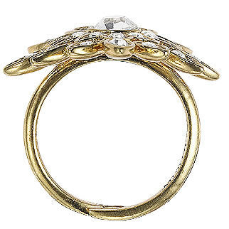 Pilgrim Stella Stone Ring, Crystal/Gold