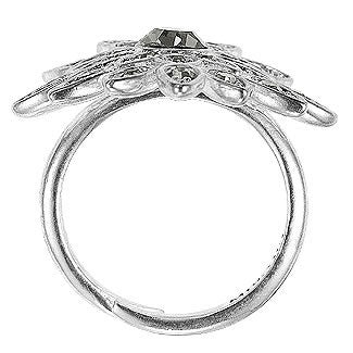 Pilgrim Stella Stone Ring, Grey/Silver