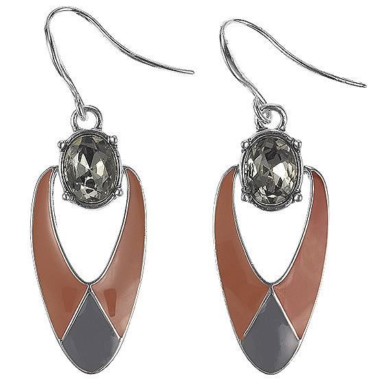 Pilgrim Lady Like Earrings, Orange/Silver