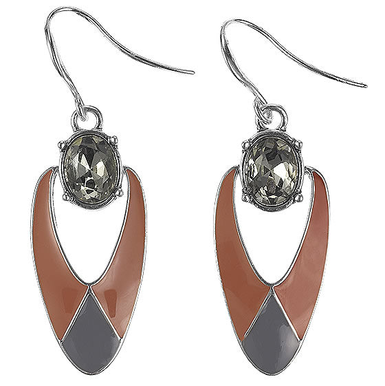 Pilgrim Lady Like  Earrings, Orange/Silver