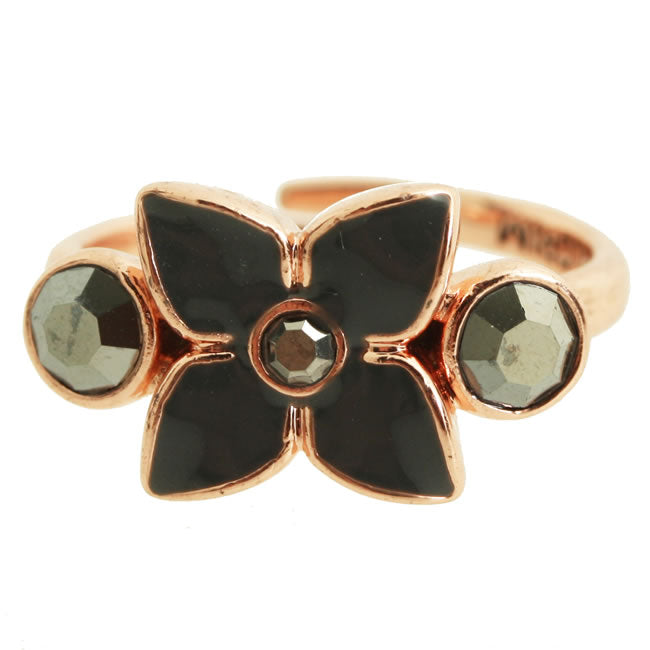 Pilgrim Vision Adjustable Ring, Grey/Rose Gold