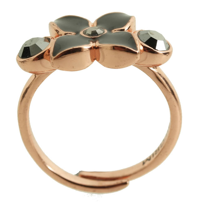 Pilgrim Vision Adjustable Ring, Grey/Rose Gold