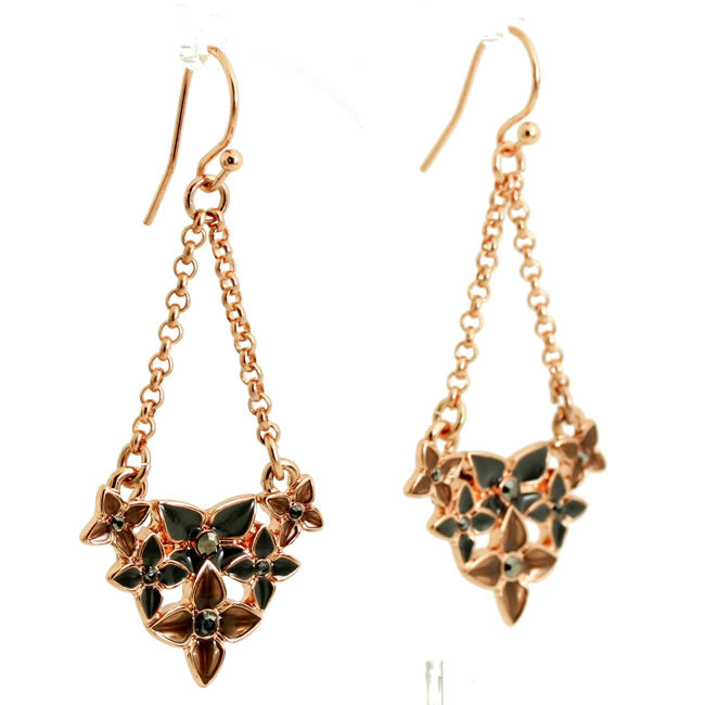 Pilgrim Vision Earrings, Grey/Rose Gold