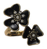 Pilgrim Bohemian Beauty Adjustable Ring, Black/Gold