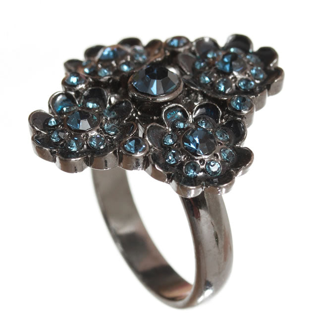 Pilgrim, Expectations, Adjustable Ring in Blue/Hematite