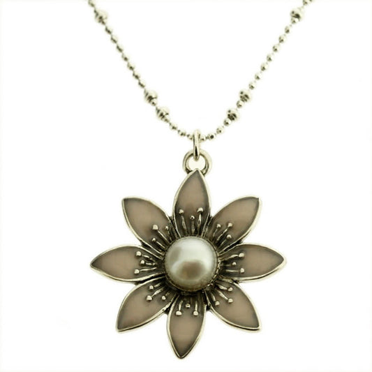 Pilgrim Dreams Flower Pendant Necklace, Multi/Silver