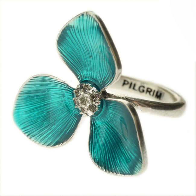 Pilgrim Florette Ring, Turquoise/Silver