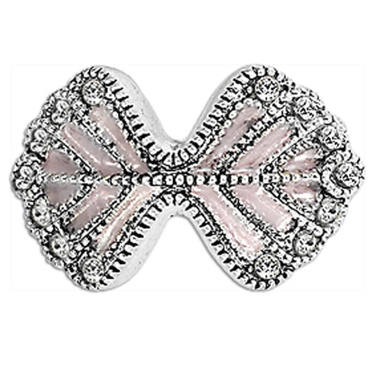 Pilgrim Chic Peacock Adjustable Ring, Rose/Silver