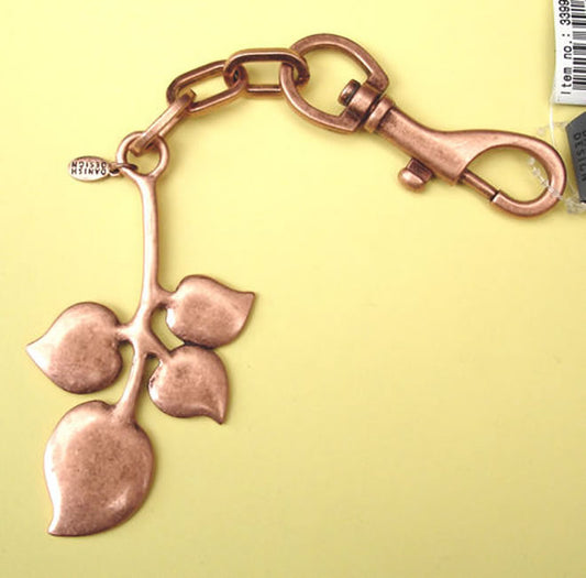 Pilgrim Heart Leaf Bag Charm, Copper