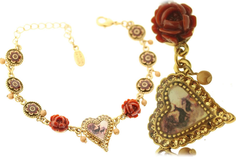 Pilgrim Kitch Devotion Pretty Bracelet, Brown/Gold