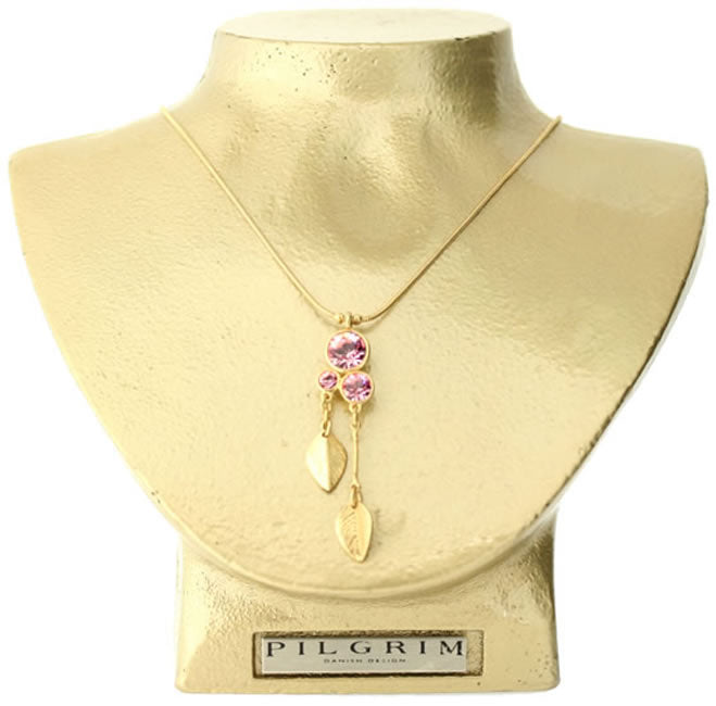 Pilgrim Little Leaves Pendant, Rose/Gold