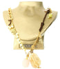 Pilgrim Touch Of Nature Long Necklace, Pastel/Gold