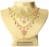 Pilgrim Blossom Twin Chain Necklace, Rose/Gold