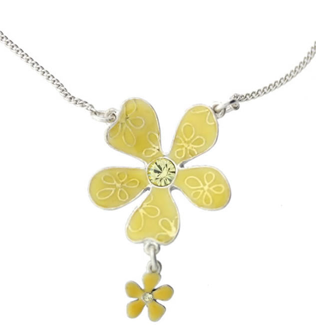 Pilgrim Blossom Anklet, Yellow/Silver