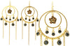 Pilgrim Rose Elaborate Earrings, Black/Gold