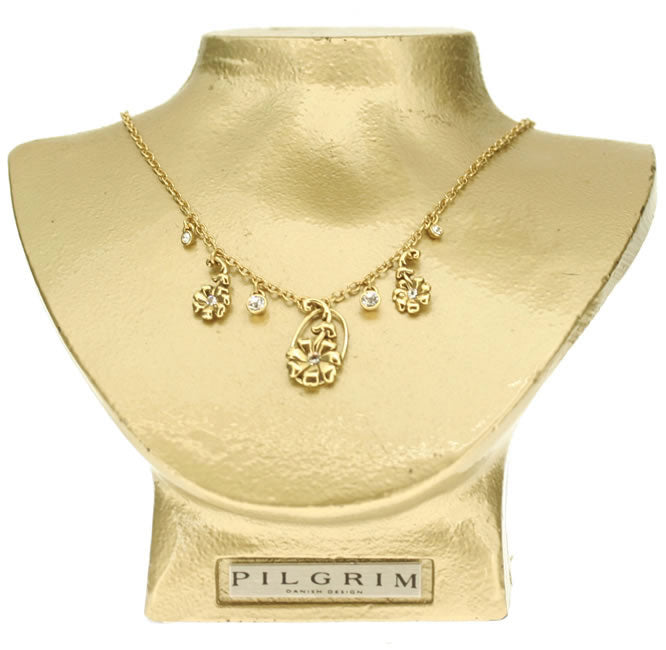 Pilgrim Rambling All Around Necklace, Crystal/Gold.