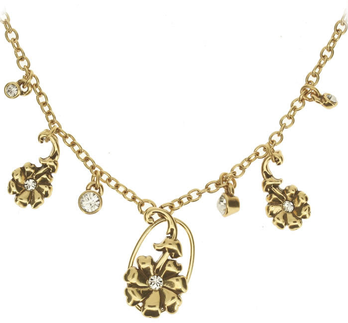 Pilgrim Rambling All Around Necklace, Crystal/Gold.