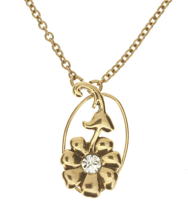 Pilgrim Rambling Long Necklace,  Crystal/Gold.