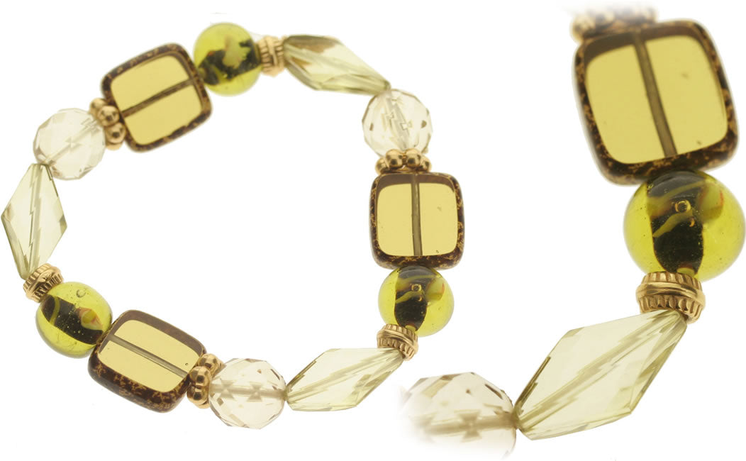 Pilgrim Ethnic Nature Elasticated Bracelet, Brown/Gold