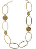 Pilgrim Ethnic Nature Long Necklace, Brown/Gold