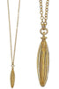 Pilgrim Grooves, Simple Seed Pod Pendant, Crystal/Gold