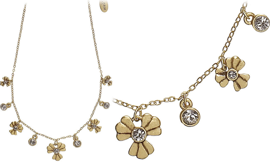 Pilgrim Romance All Around Necklace, Crystal/Gold.