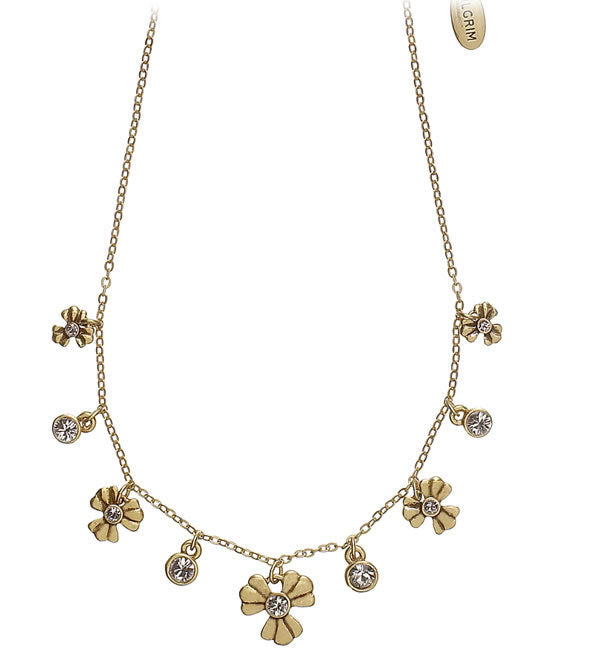 Pilgrim Romance All Around Necklace, Crystal/Gold.