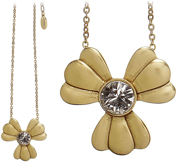 Pilgrim Romance Single Flower Pendant, Crystal/Gold.