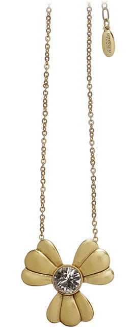 Pilgrim Romance Single Flower Pendant, Crystal/Gold.