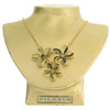 Pilgrim Velvet Triple Cluster Necklace, Brown Mix/Gold