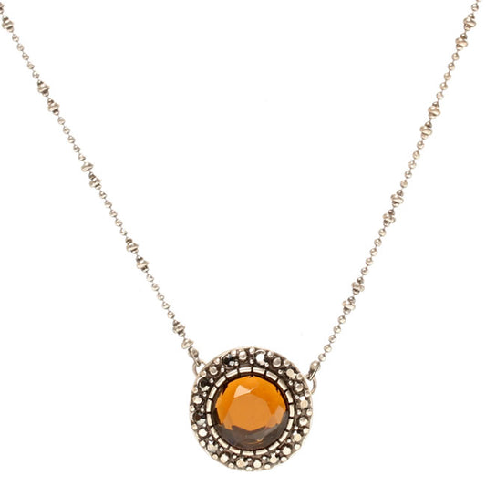 Pilgrim, Royal Bohemia Pendant Necklace, Brown/Silver