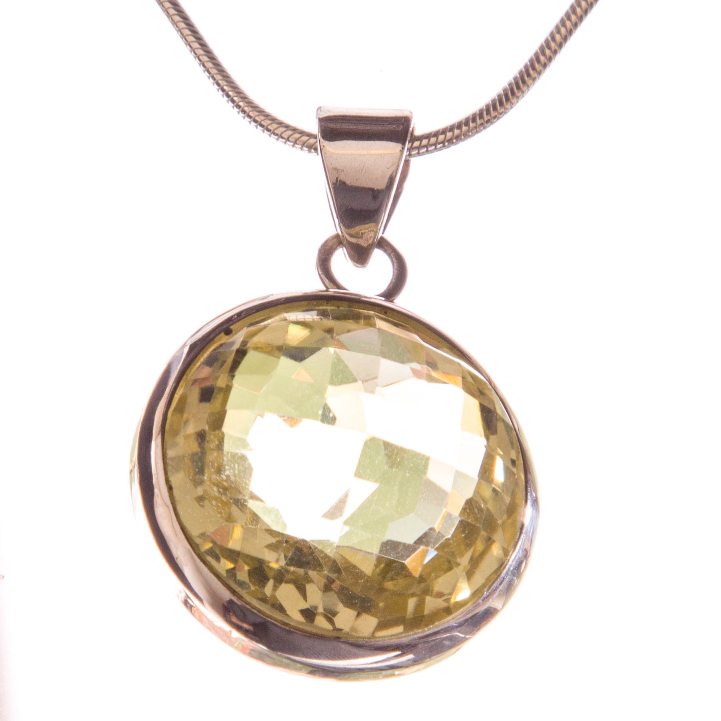 Sterling Silver Pendant with Faceted Citrine