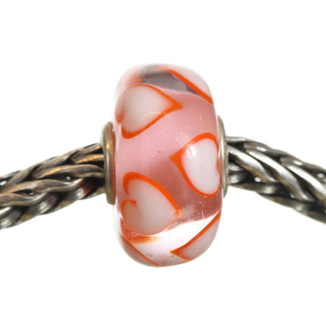 Trollbeads, White & Orange Love Symphony