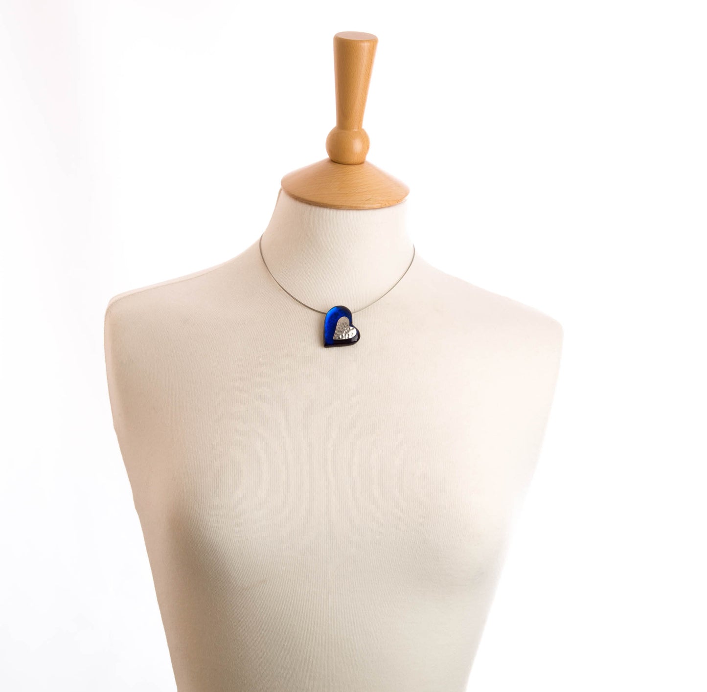 Watch this Space Necklace, Heart on Heart Collection, Blue/Silver