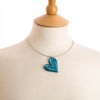 Watch this Space Necklace, Linear Hearts Collection, Turquoise/Silver